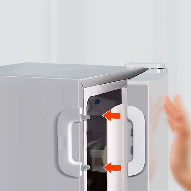 قفل امان لباب الثلاجة والفريزر للاطفال بتثبيت لاصق بدون ادوات