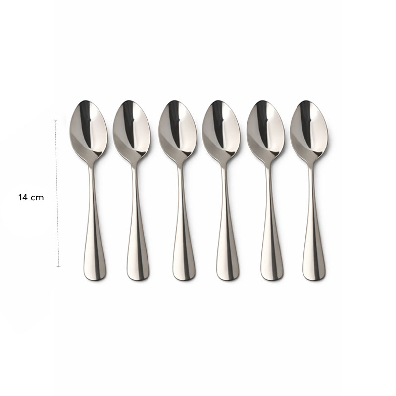 طقم ملاعق صغيرة ستانلس ستيل | 14 سم - عدد 6 حبات