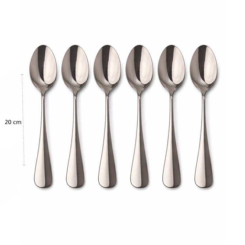 طقم ملاعق ستانلس ستيل | 20 سم - عدد 6 حبات