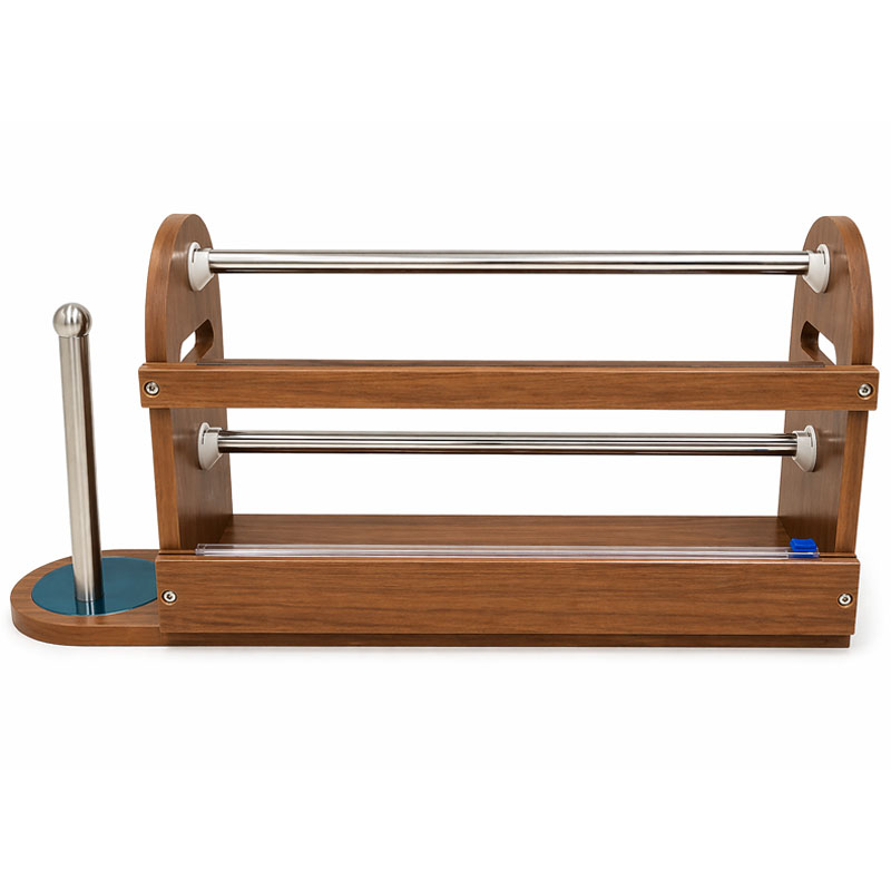 حامل منظم رول قصدير ونايلون تغليف مزدوج | مناسب لرولات بعرض 45 سم