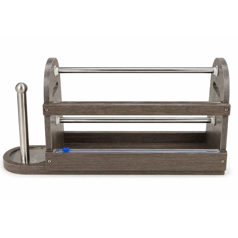 حامل منظم رول قصدير ونايلون تغليف مزدوج | مناسب لرولات بعرض 45 سم