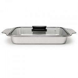 صينية استيل بغطاء اسود 32× 29سم