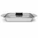 صينية استيل مستطيلة بغطاء اسود | 32 × 29 سم - ارتفاع 6 سم