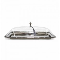 صينية تقديم استيل بغطاء 40 × 20 سم