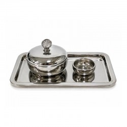 طقم صينية وتمرية استيل