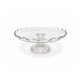 صحن تقديم زجاجي دائري بقاعدة مرتفعة