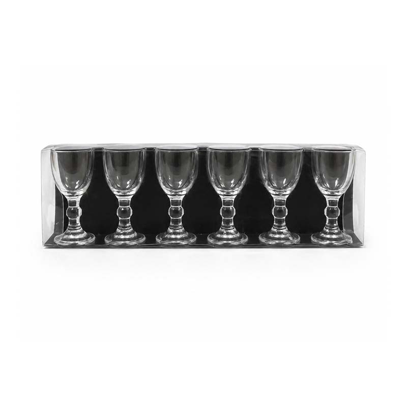 طقم-كاسات-ويلكم-درينك-زجاج-سادة-بقاعدة-60-مل-6-حبات