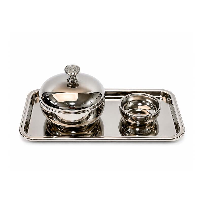 طقم تقديم انيق | صينية مع تمرية ووعاء جانبي