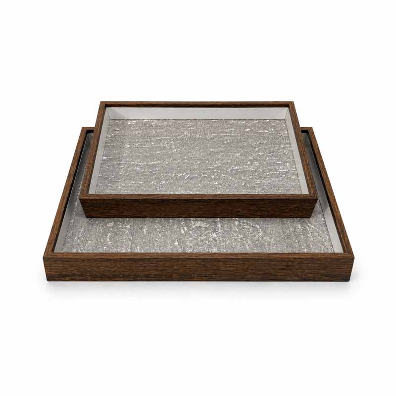 طوفرية تقديم خشب طقم قطعتين | تصميم مستطيل عصري