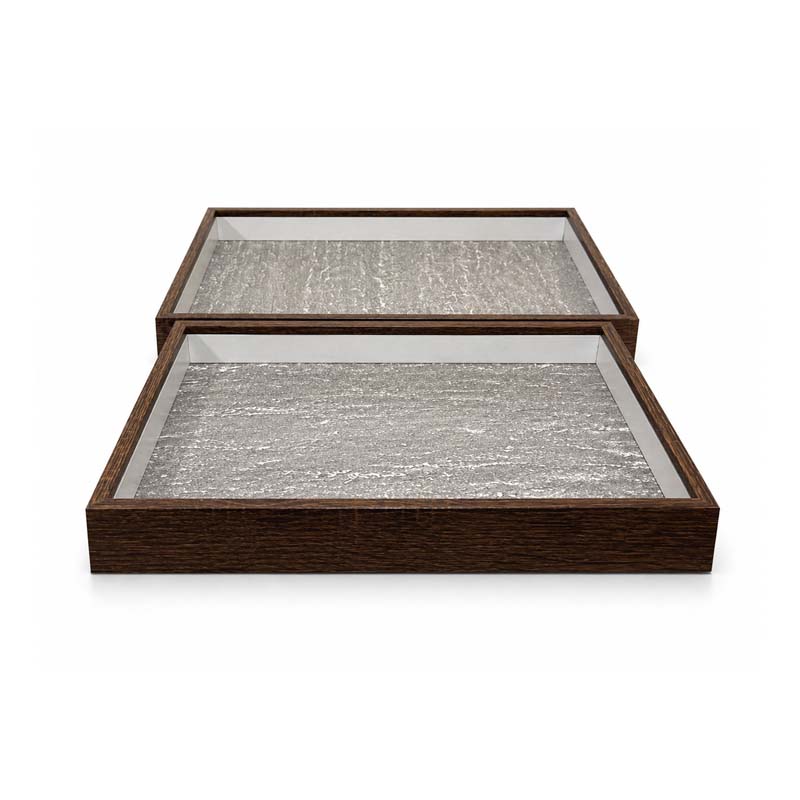 طوفرية تقديم خشب طقم قطعتين | تصميم مستطيل عصري