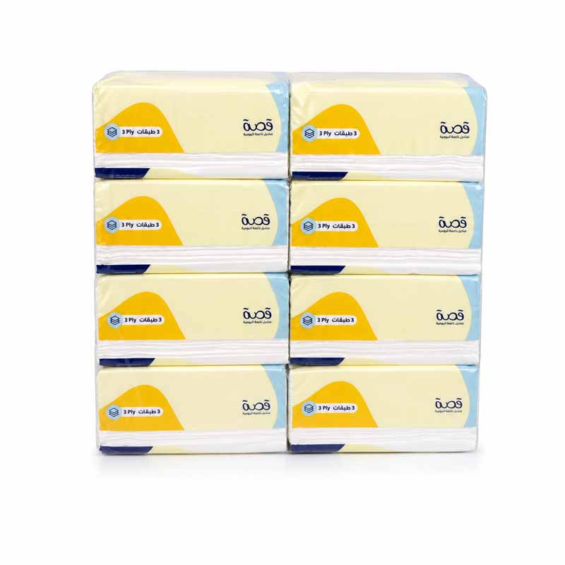 مناديل ورقية قصة 3 طبقات | عبوة 8 حبات - اجمالي 500 منديل