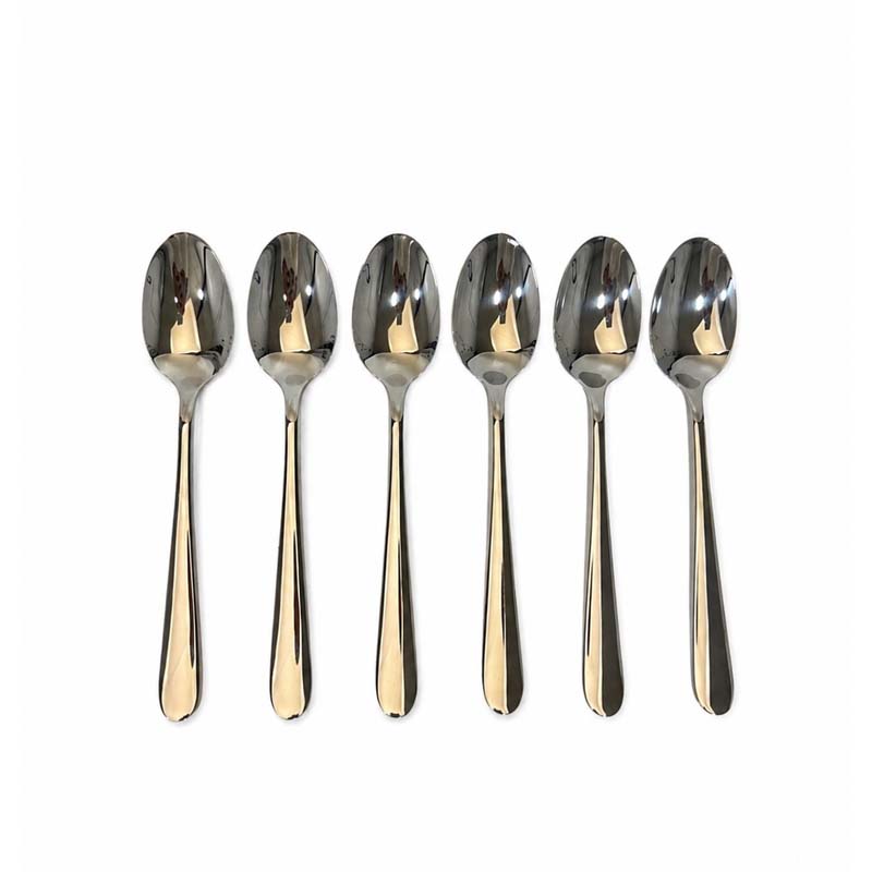 طقم ملاعق طعام ستانلس ستيل | 6 حبات بطول 20 سم