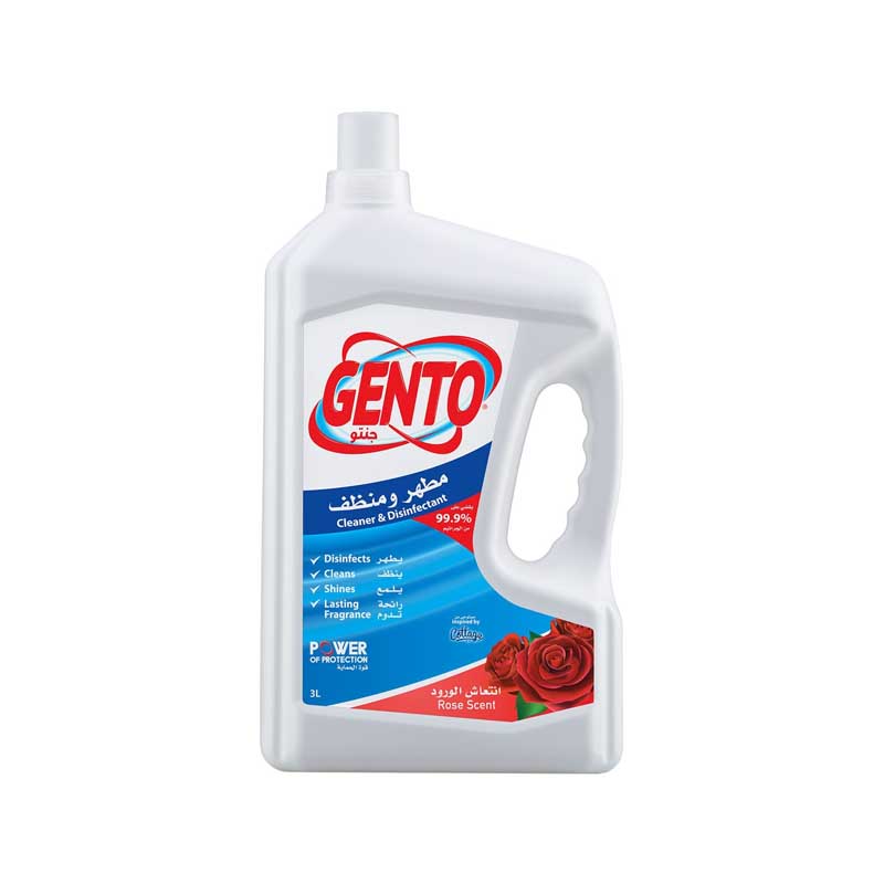جنتو مطهر ومنظف متعدد الاستخدام برائحة الورد– 3 لتر