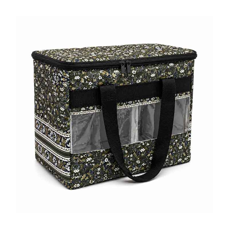 شنطة ترامس قماش مخمل بنافذة شفافة | تصميم عملي للحمل والتخزين