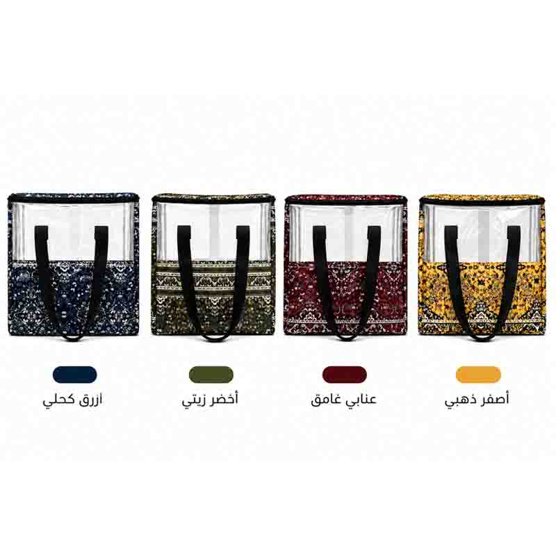 شنطة ترامس قماش مخمل مع نافذة شفافة | تصميم عملي للحمل والتنظيم