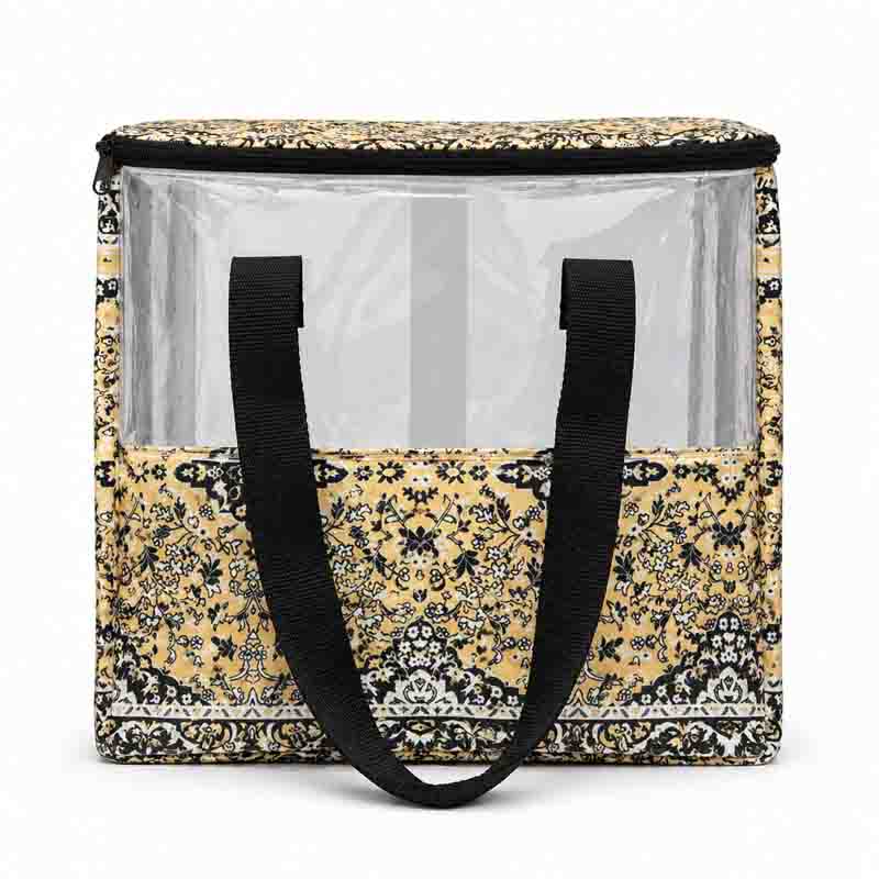 شنطة ترامس قماش مخمل مع نافذة شفافة | تصميم عملي للحمل والتنظيم