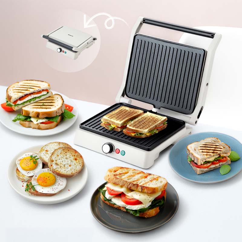 rebune Electric Contact Grill Model RE-5-098 2000W | Dual Plate Press with Non-Stick Coating