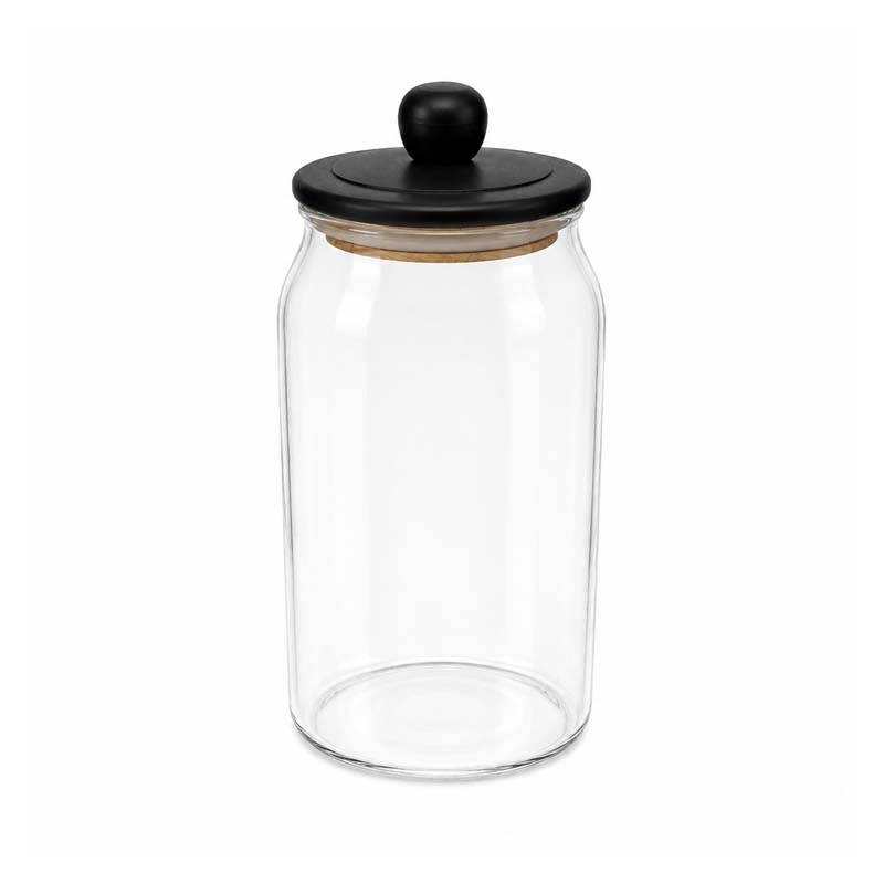 Clear Glass Storage Jar 2000 ml with Wooden Lid