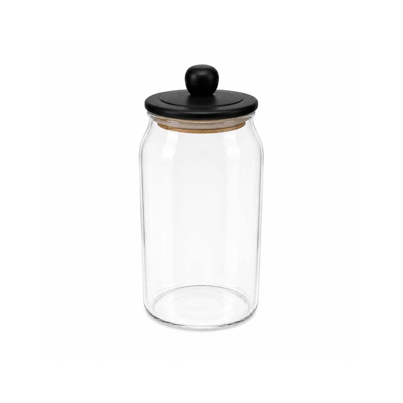 Clear Glass Storage Jar 1600 ml with Wooden Lid