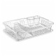 Clear Dish Drying Rack with Cutlery Holder and Drip Tray Clear Dish Drying Rack with Cutlery Holder and Drip Tray