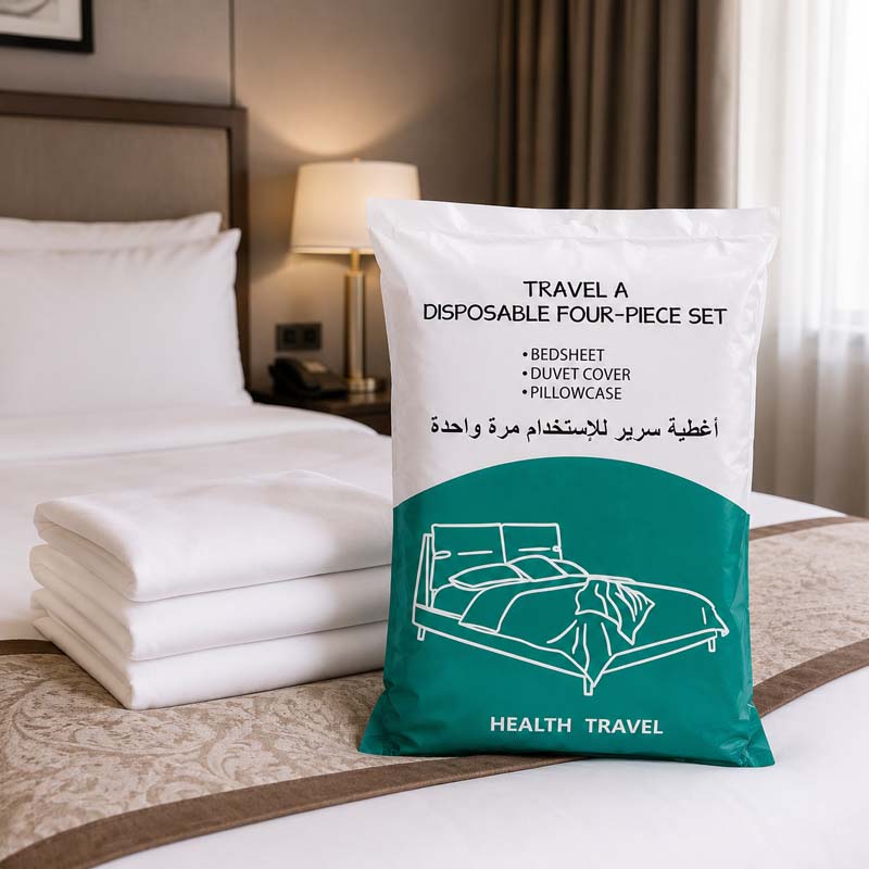 طقم اغطية سرير كبير للاستخدام مرة واحدة - 4 قطع
