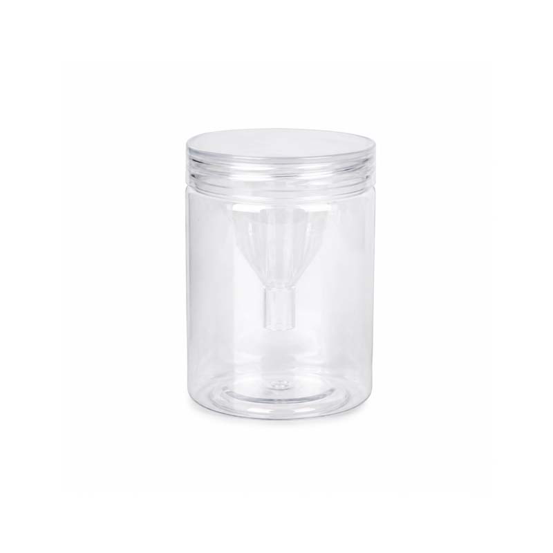 Pack of Clear Cylindrical Plastic Jars with Clear Lids 850 ml - 6 pcs Pack of Clear Cylindrical Plastic Jars with Clear Lids 850 ml - 6 pcs