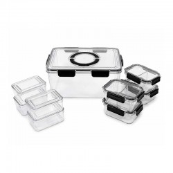 Transparent Rectangular Plastic Container Set 9 pcs