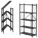 Black 5-Tier Foldable Storage Shelf, 127×70×37 cm Black 5-Tier Foldable Storage Shelf, 127×70×37 cm