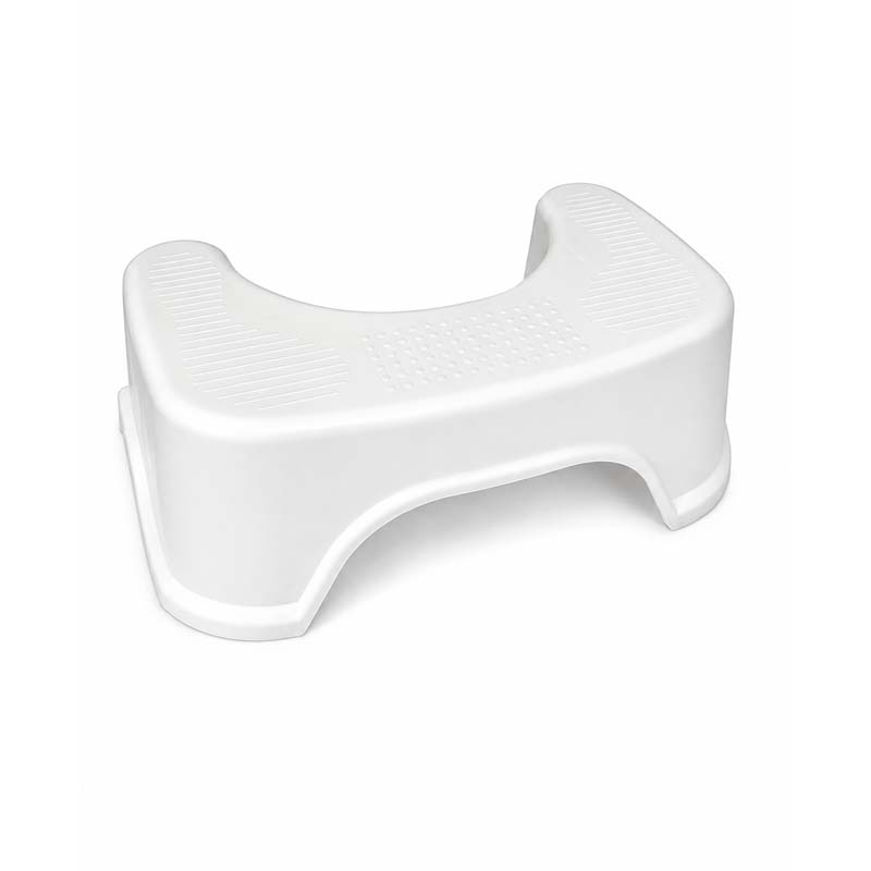 White Squatting Stool for Western Toilet - Curved Design