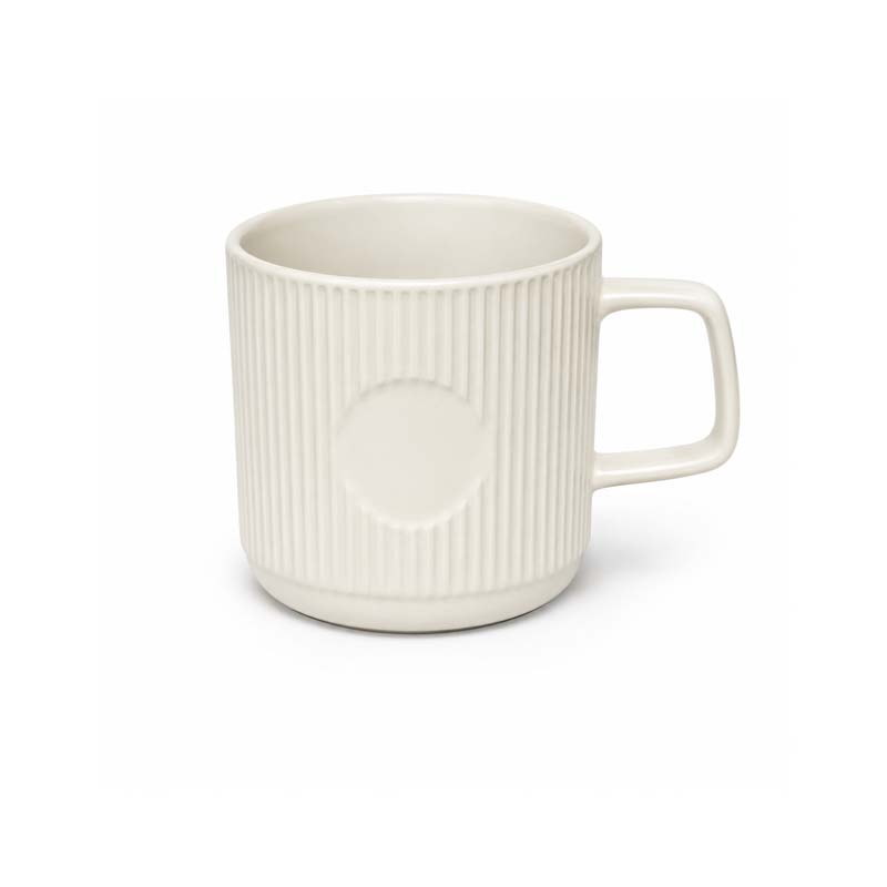 Striped Ceramic Mug with Practical Handle and Elegant Design