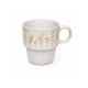 Ceramic Mug with Golden Floral Patterns and Practical Handle