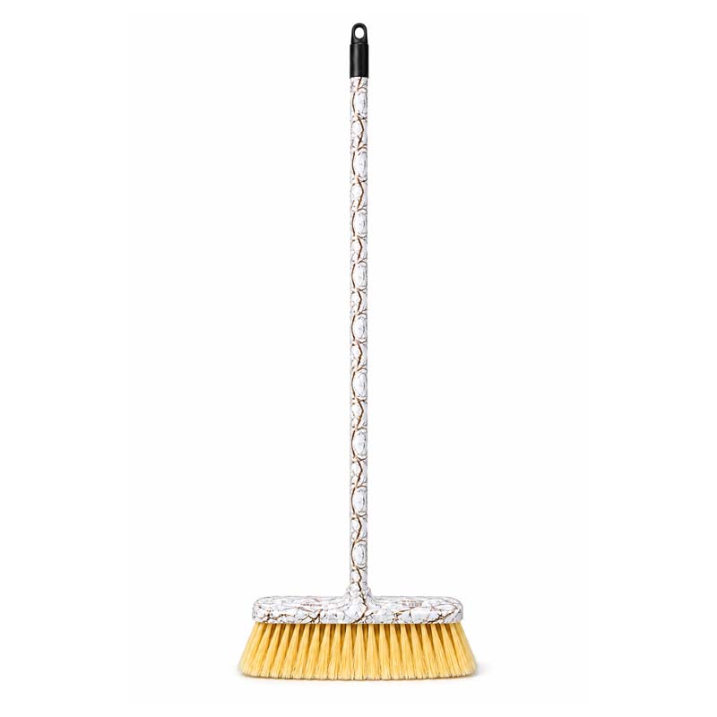 Cleaning Broom with Long Iron Handle and Wide Head