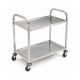 2-Tier Stainless Steel Serving Trolley 80×45 cm