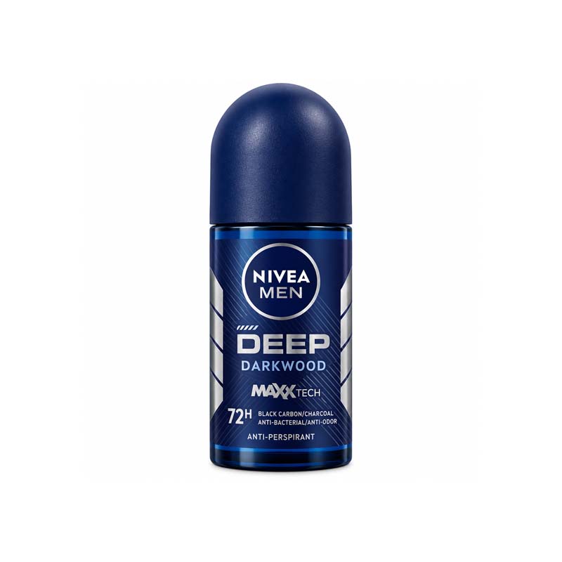 نيفيا مين DEEP DARKWOOD مزيل عرق رول اون للرجال – حماية حتى 72 ساعة – 50 مل