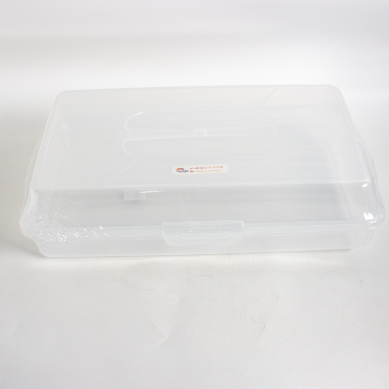 علبة فطائر بلاستيك مستطيل شفاف 40 × 28 سم