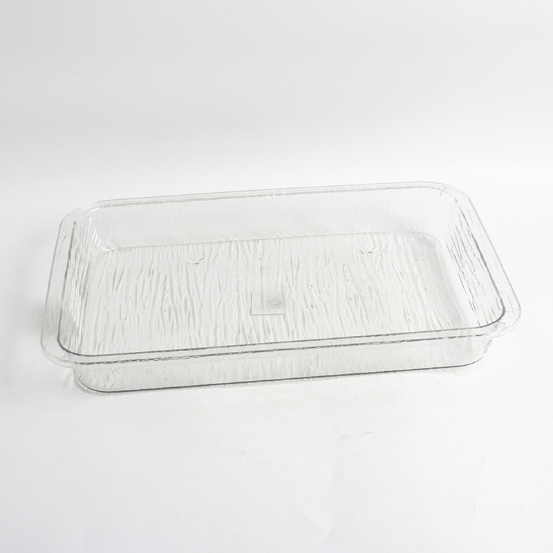 صينية تقديم عميقة مستطيل شفاف مقاس 38 × 28 سم