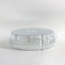 وعاء بلاستيك دائري بغطاء شفاف مقاس 26 سم