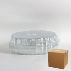 كرتون وعاء بلاستيك دائري بغطاء شفاف مقاس 26 سم - 130 حبة